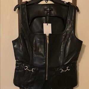 7 for All Mankind faux leather vest.